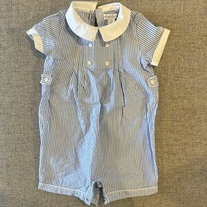 Ralph Lauren Pleated Seersucker Romper - 18M